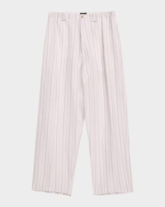 Willy Chavarria Men & apos;s Toluca Striped Oversized Linen-Blend Pants