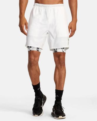 Rvca Bedwin X Stash Train 2 In 1 Short In White