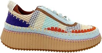 Renato Garini Womens Alexis Patchwork Sneaker In Blue/sky/orange