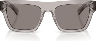 Prada 54mm Rectangular Sunglasses in Grey Transparent /Dark Grey at Nordstrom