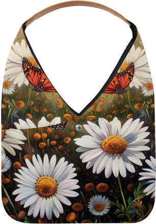 Generic Butterflies Daisies Flower (15) Reusable Lightweight Grocery Bags - Foldable Into Compact Pouch, Washable & Sturdy, Multipurpose for Shopping and Trav