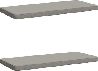 vidaXL Cojines Para Banco De 2 Piezas Vught 2 Uds. 100% Poli&eacute;ster Gris Vidaxl