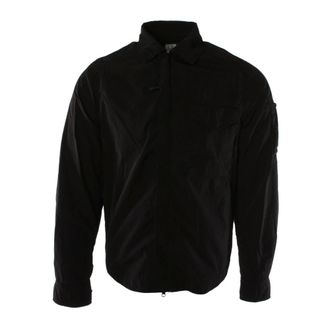 C.P. Company Light Jackets, male, Black, Size: 3XL Black Overshirt 100% Polyamide Chrome R
