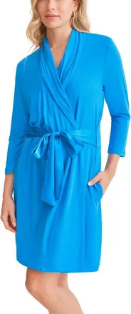 Fleur't Iconic Short Robe in True Blue at Nordstrom, Size X-Small