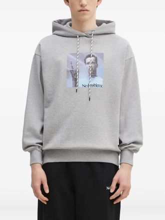 Aries graphic-print hoodie - men - Cotton - L - Grey