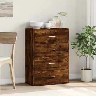 Berkfield Home Sideboard Smoked Oak 60x31x84 cm Engineered Wood in Brown | Size: 60 x 31 x 84 cm