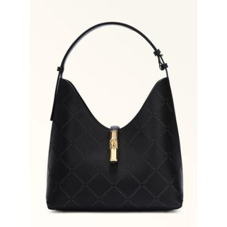 Furla Shoulder Bags, female, Black, Size: ONE SIZE Goccia M Hobo