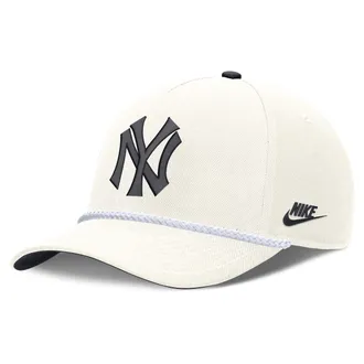 Nike New York Yankees 1927 Cooperstown Rise Nike Mens MLB Structured Adjustable Hat in White | NB450I8AN27-U8F