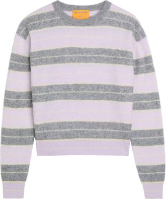 Guest In Residence Grizzly Striped Cashmere Jumper - Purple - S (UK8-10 / S)