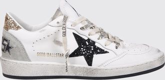 Golden Goose Sneaker Ball Star in pelle e tessuto glitter con effetto used