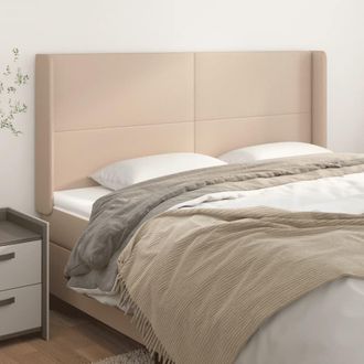 vidaXL Cabecero Con Orejas Cuero Sint&eacute;tico Capuchino 183x16x118/128 Cm Vidaxl