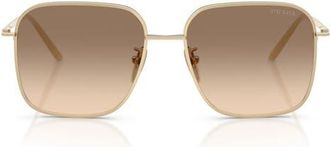 Prada 54mm Square Sunglasses in Pale Gold /Brown Grey at Nordstrom