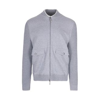 Eleventy Zip-throughs, male, Gray, Size: 2XL Giubbino Full Zip Collo Bomber