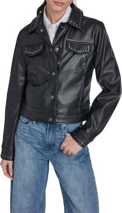 Levi's Studded Faux Leather Jacket in Black at Nordstrom, Size X-Small