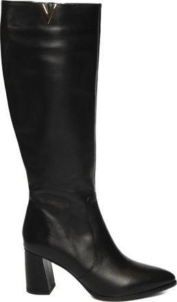 Albano Lederen enkellaars met hak - Dames - Laarzen met Hak - Zwart - 35 EU - Leer - Schoenen