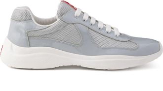 Prada Americas Cup logo-patch sneakers - men - Fabric/Rubber/Patent Leather/Fabric - 10.5 - Grey