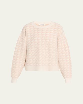Zankov Check Wool-Silk Crewneck Sweater