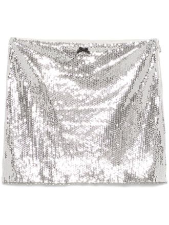 Rotate sequinned mini skirt - Silver