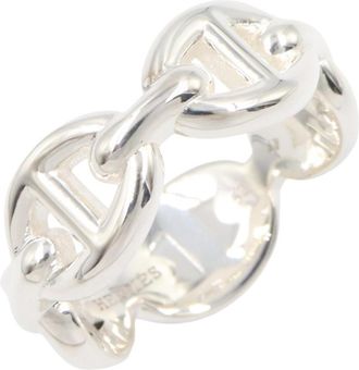 Herm&egrave;s Silver Silver 925 Band Ring (Pre-Owned)