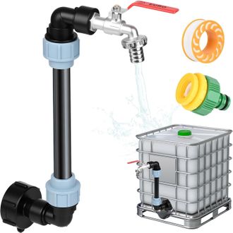 OEM Grifo De Pl&aacute;stico Para Tanque De 1000 Litros Con Rosca De 3/4, Grifo De Lat&oacute;n Para Tanque De Recolecci&oacute;n De Agua De Lluvia De 1000 Litros, Pr&aacute;ctico Ad
