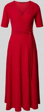 Zero Wickelkleid mit V-Ausschnitt und Bindeg&uuml;rtel in Hellrot, Gr&ouml;&szlig;e 34
