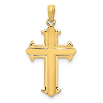 Diamond2Deal 14k Yellow Gold Passion Cross Pendant