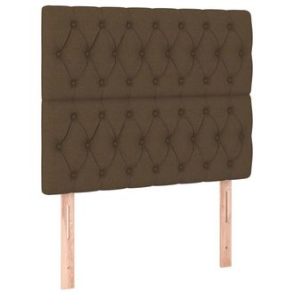 vidaXL Cabeceros 2 Unidades De Tela Marr&oacute;n Oscuro 90x7x78/88 Cm Vidaxl