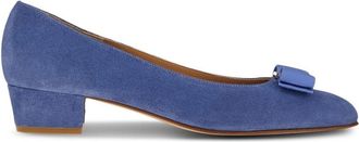 Ferragamo 30mm Vara Bow suede pumps - women - Suede - 5.5C - Blue