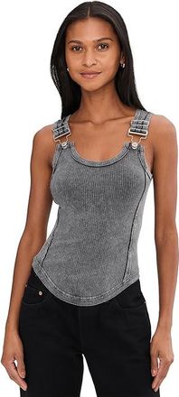 Free People We The Free Jamie Tank Top Womens Clothing Black : LG (Womens 12-14), Cotton/Elastane