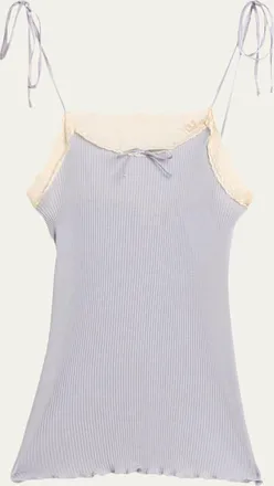 Chlo&eacute; Lace-Trim Rib Cami Top