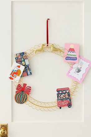 Anthropologie Holiday Card Holder Wreath