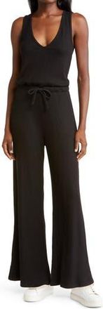 Beyond Yoga Jetsetter Rib Jumpsuit in Black at Nordstrom Rack, Size X-Large