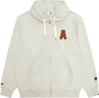 Aape By A Bathing Ape patch-appliqué zip-up hoodie - Grey
