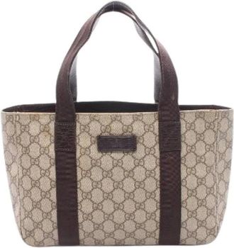 Gucci Pre-owned Tote Bags, female, Beige, Size: ONE SIZE Pre-owned GG Supreme Coated Canvas Tote Bag