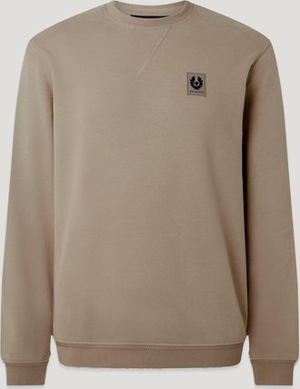 Belstaff Sweatshirt Mens Cotton Fleece Dark Sand Size 2XL