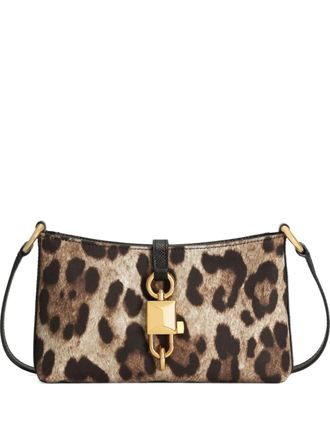 Dolce & Gabbana leopard-print padlock mini cross body bag - Neutrals