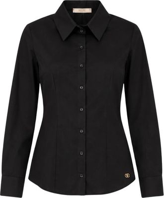 Yes-Zee Klassiek Shirt - Dames - Overhemden - Zwart - XL - Leer - Overhemden