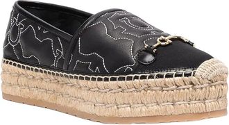 Ferragamo Gancini Logo Leather Espadrille