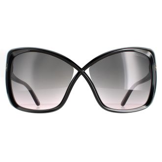 Tom Ford vlinder dames glanzende zwarte rookgradi&euml;nt ft0943 jasmin zonnebril