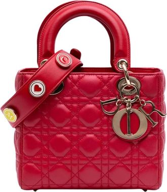 Dior Borsa a mano strutturata in pelle Pre-owned con manico superiore e ciondoli decorativi - - Pre-owned - Donna - Rosso - ONE SIZE