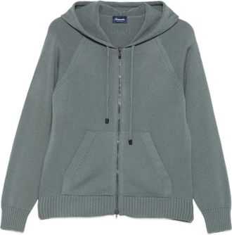 Drumohr hooded zip-up sweater - Green