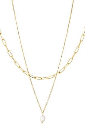 st. Moran Set of 2 Assorted Necklaces in Gold/White at Nordstrom