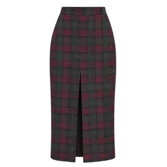 A Paper Kid Falda Midi de Tart&aacute;n Estampado - Skirts - Mujer - Multicolor - XS