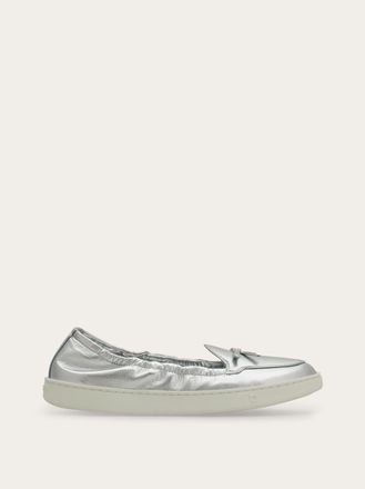 Ferragamo Donna Mocassino sneaker mini Bow Argento Taglia 37.5