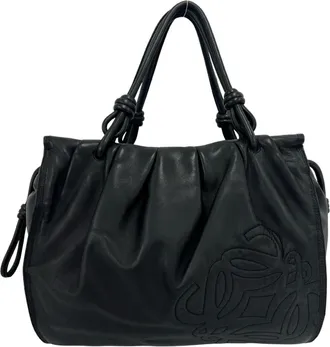 Loewe Black Leather Handbag Shoulder Bag Tote Bag (Pre-Owned)