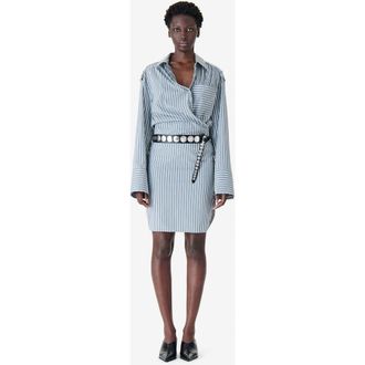 Iro Lazul Poplin Shirt Dress in Ocean Stripes at Nordstrom, Size 42 Eu