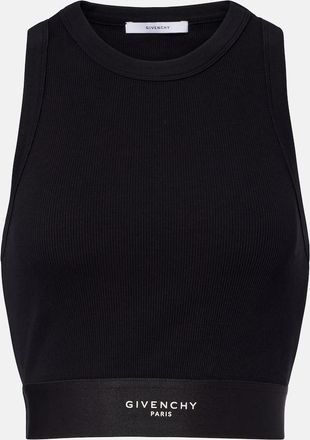 Givenchy Logo ribbed-knit cropped cotton tank top