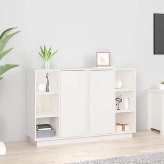 vidaXL Credenza Bianca 120x35x80 cm in Legno Massello di Pino - Vidaxl