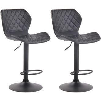 Clp Set De 2 Taburetes Cork En Simil Cuero Negro Negro