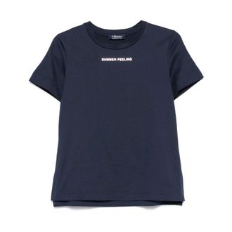 Max Mara S Lusso T-Shirt - female - Max Mara - T-Shirts - Blue - S - Tops